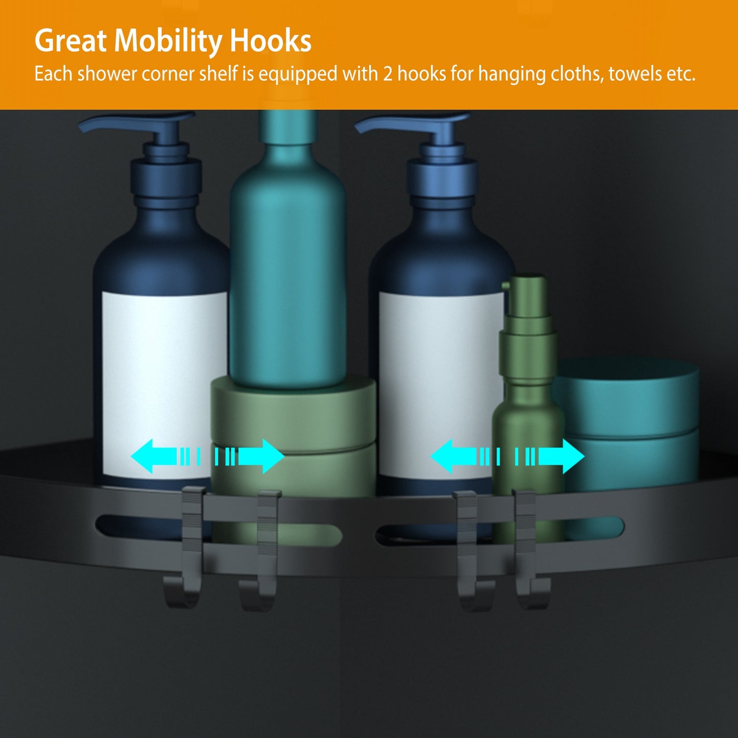 Adhesive Corner Shower Caddy — Set of 2