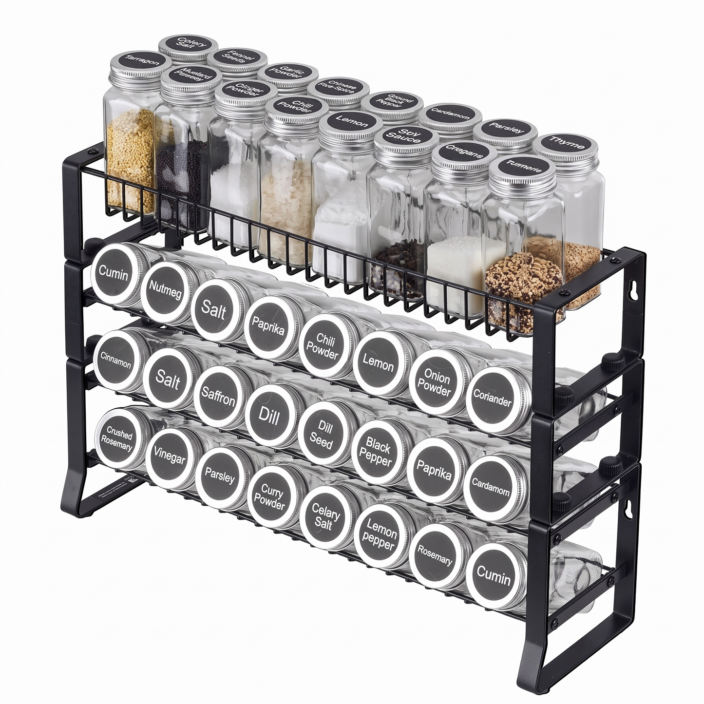 Spice rack organizer close-up — enhanced product photo